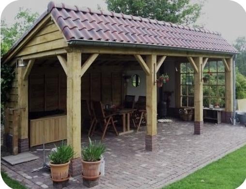 Hout Balken tuinoverkapping, Tuin en Terras, Overkappingen, Ophalen, Nieuw, Overige typen