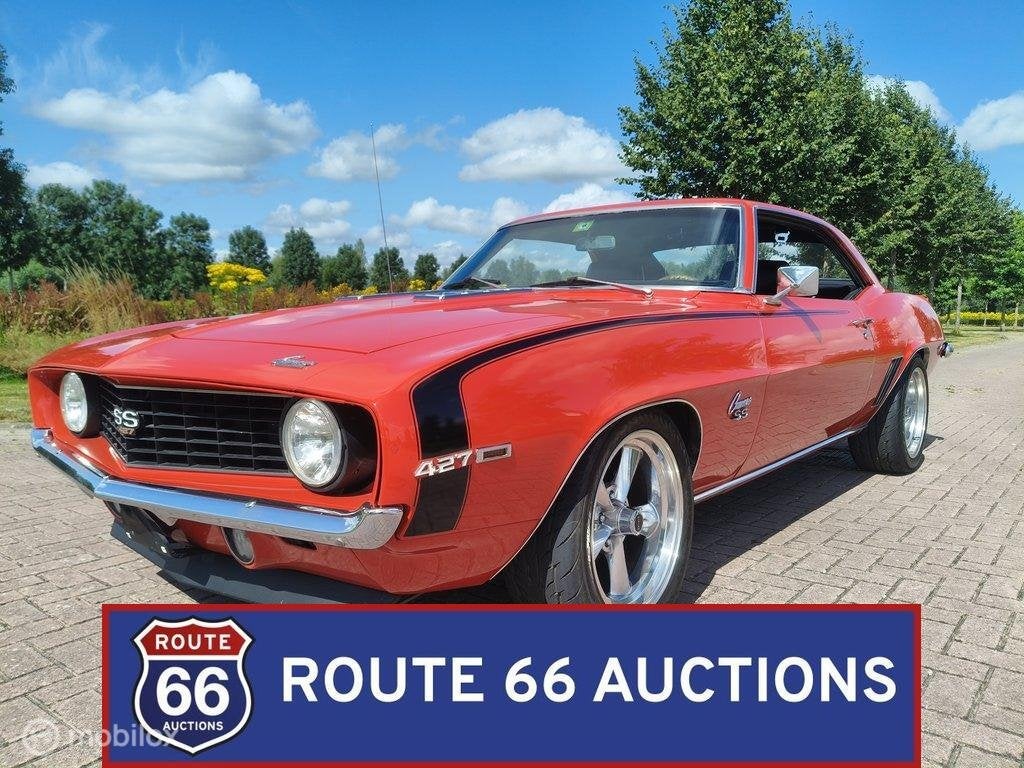 Chevrolet Camaro 427 | 1969 | Route 66 Auctions, Auto's, Chevrolet, Zwart, Bedrijf, Handgeschakeld