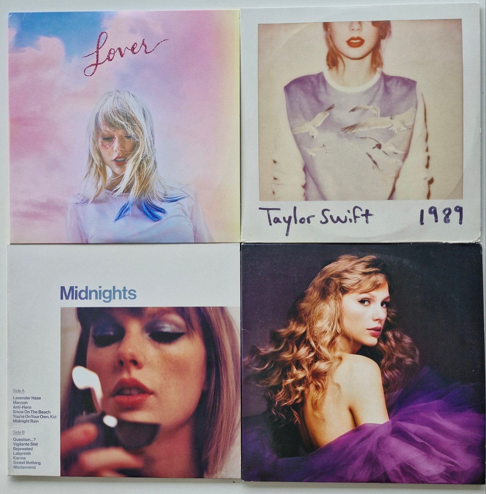 4 disques vinyles Taylor Swift Midnights Lover Speak 1989, 12 pouces, Enlèvement, Utilisé, Avec pochette intérieure