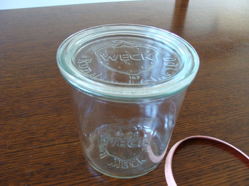 ancien bocal à confiture Weck, 1 bac en verre à encastré, Maison & Meubles, Cuisine | Vaisselle, Comme neuf, Autres types, Vintage