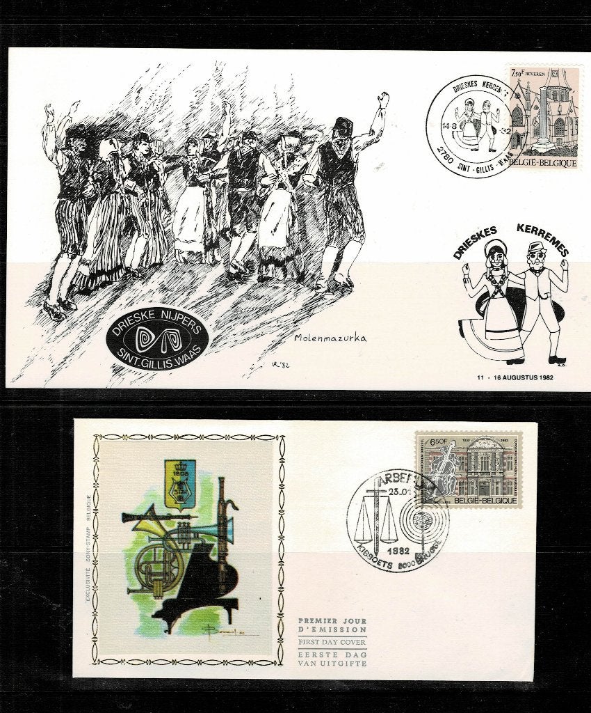 EUROPA BELGIË KERMIS / MUZIEK 2 FDC - ZIE SCAN, Ophalen, Overig