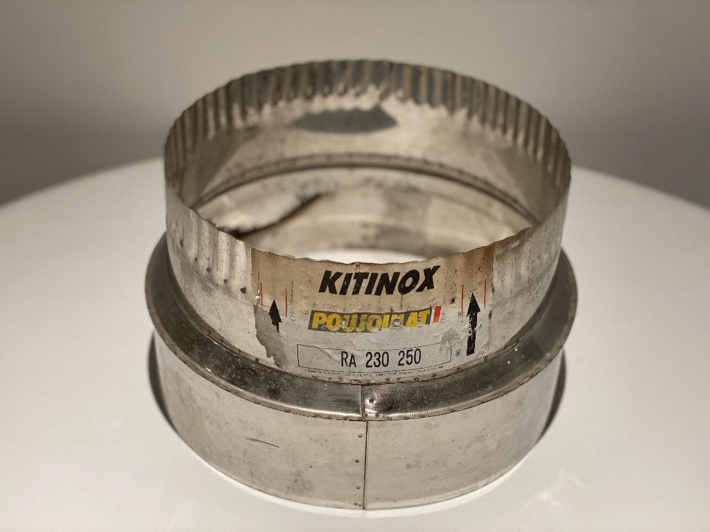Inox enkelwandig verloopstuk kachel / schouw, Doe-het-zelf en Bouw, Ophalen, Zo goed als nieuw, Inox