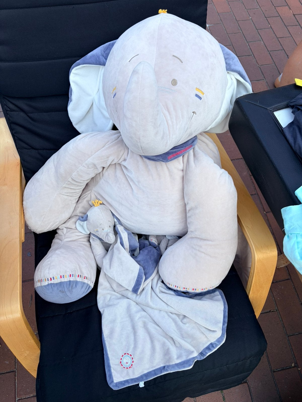 Nattou grote beer + kleine beer en doudou olifant, Kinderen en Baby's, Ophalen, Zo goed als nieuw, Olifant, Groot (groter dan 80 cm)