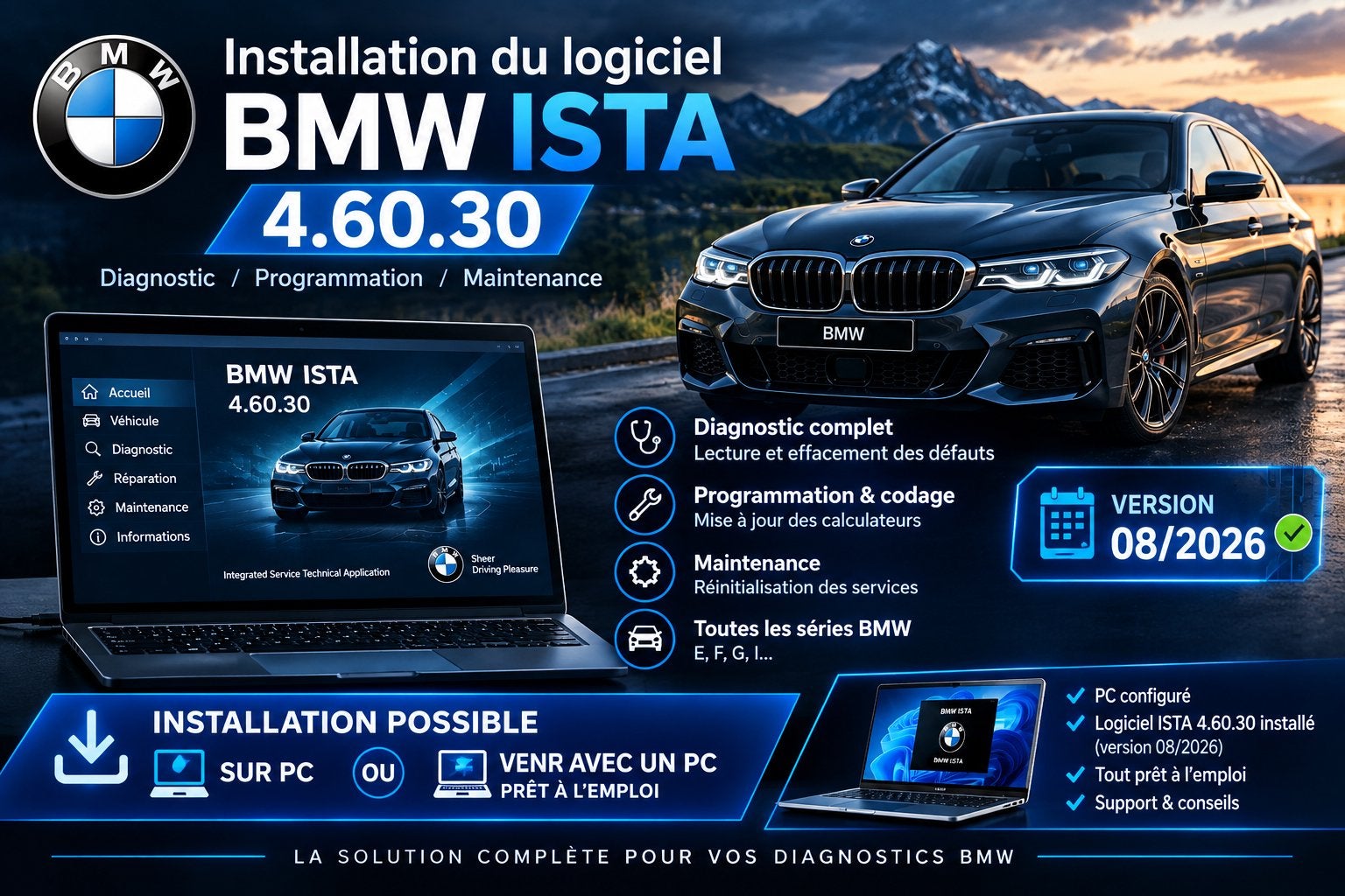 Bmw logiciel ista Diagnostic (2026) FR, Enlèvement ou Envoi