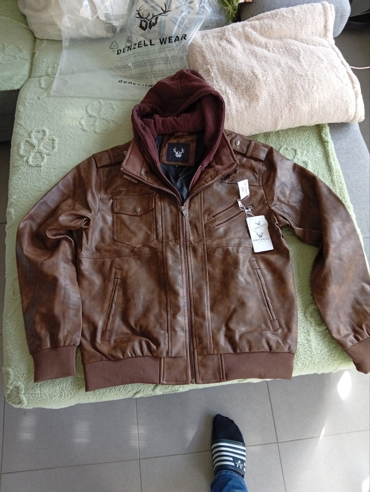 leren jas Denzel wear maat l, Kleding | Heren, Ophalen of Verzenden, Nieuw, Maat 52/54 (L), Denzel wear