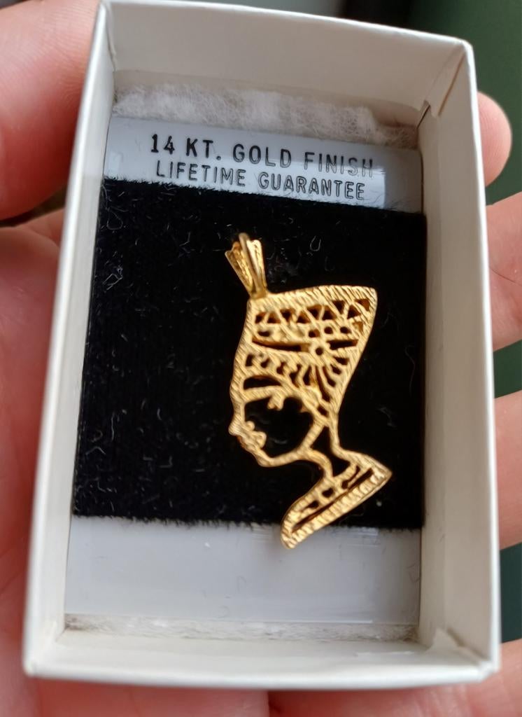 Nefertiti hangertje goud, Ophalen of Verzenden, Goud, Goud