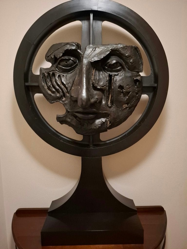 Octaaf Landuyt - Wachtend op dankbaar land - ENIG STUK, Antiek en Kunst, Ophalen, Handgemaakt, Zwart, 1 meter - 2 meter
