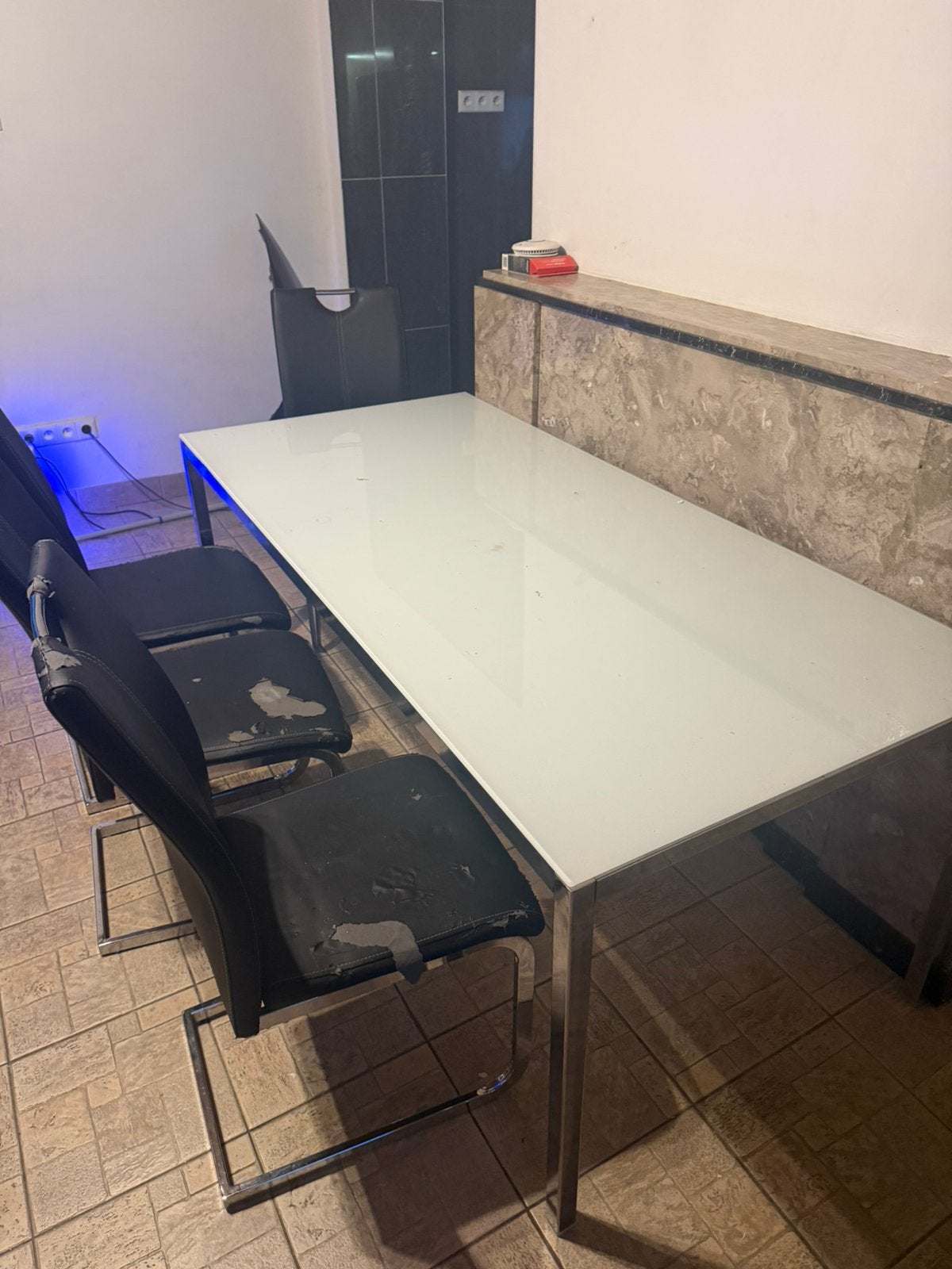 Glaze tafel 180x90 met 4 stoellen, Huis en Inrichting, Ophalen, Zo goed als nieuw