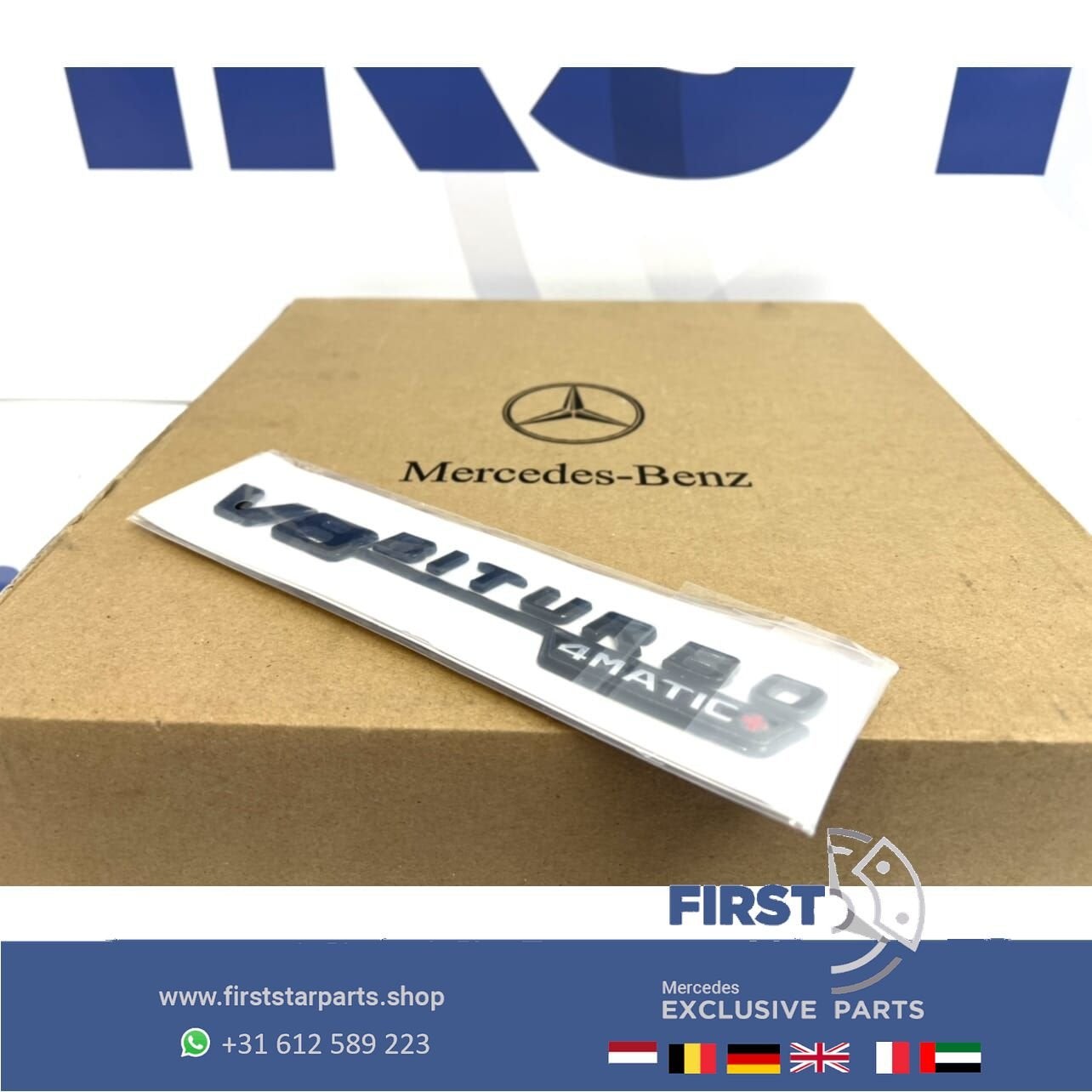 V8 BITURBO 4MATIC+ zijscherm EMBLEEM LOGO SET BADGE Mercedes, Utilisé, -, -, Enlèvement ou Envoi