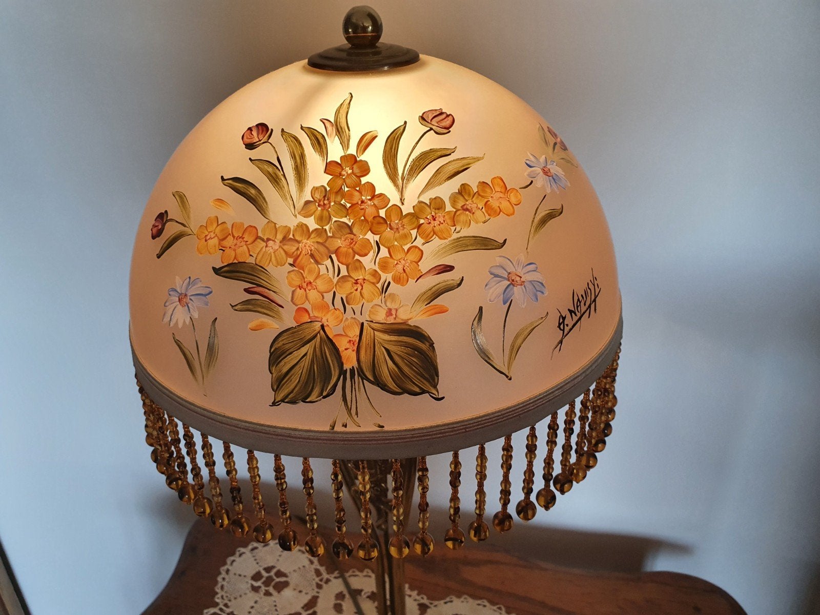 Manifique  lampe  signée,  vintage, Collections, Enlèvement ou Envoi