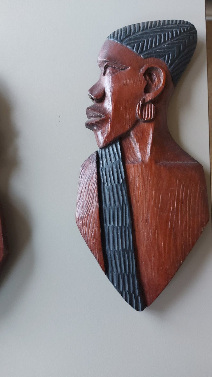 handgesneden Afrikaanse houten bustes, Ophalen, Wanddecoratie