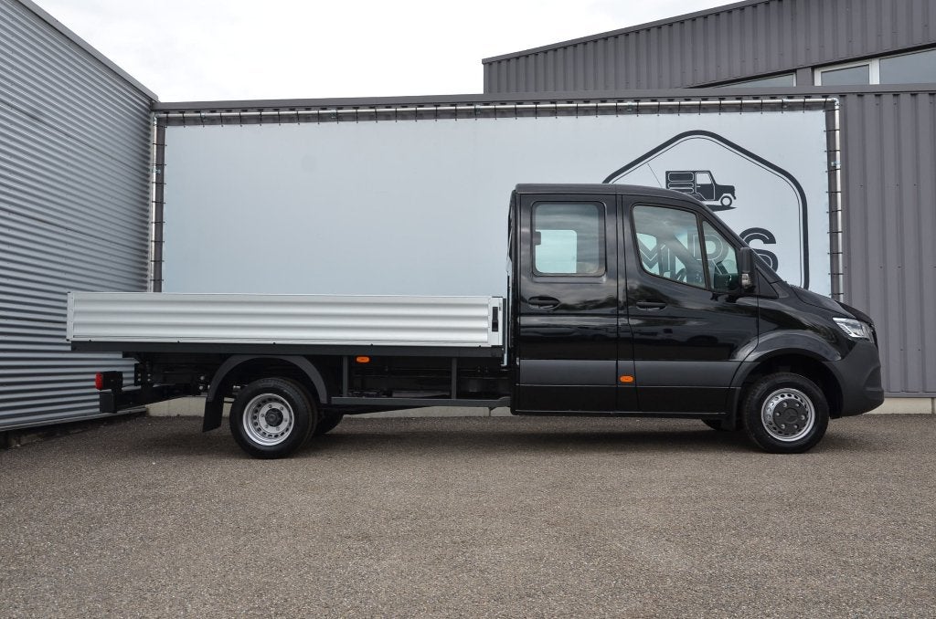 Mercedes Sprinter 519- Dubbelcab-Openlaadbak-Nieuw-49500+BTW, 4 deurs, Stof, Euro 6, Zwart