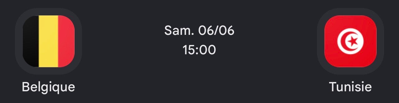 Match Tunisie Belgique le 6/6/2026, Autres types, Une personne, Juin