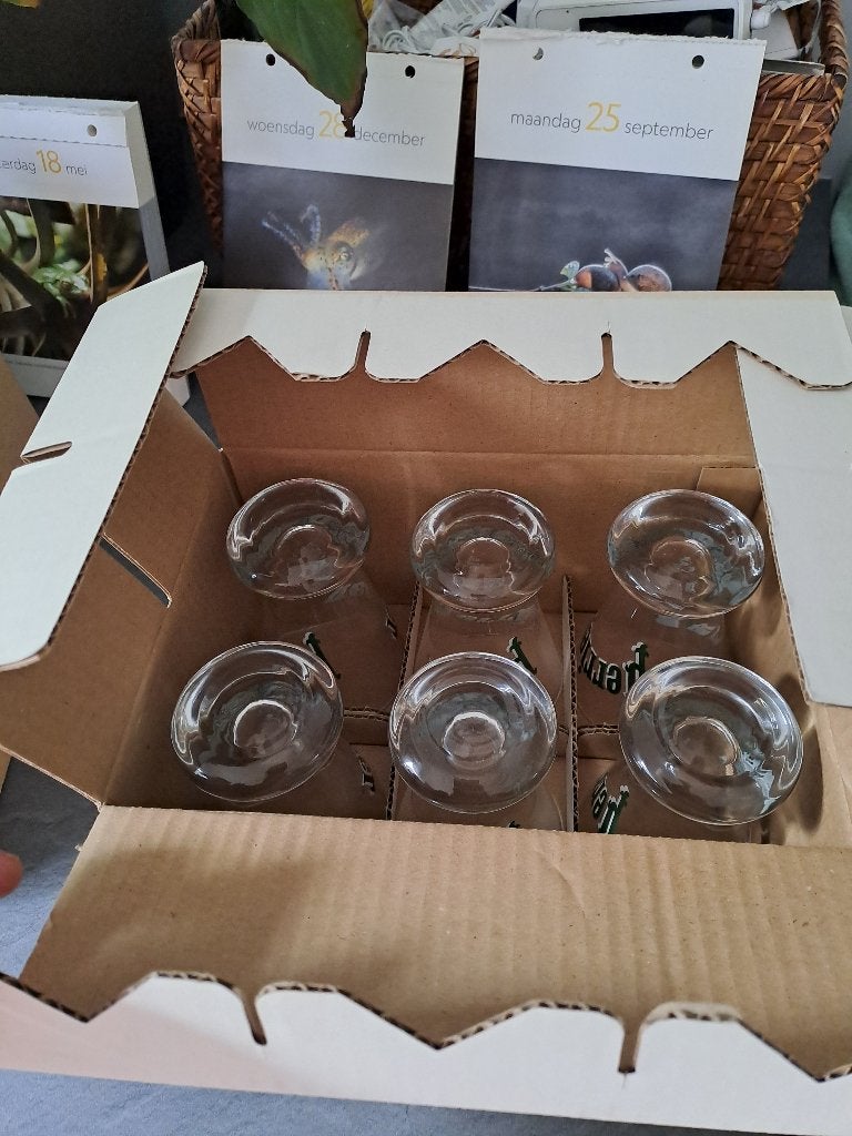 Set van 6 Vintage perrier glazen 20 cl, Collections, Verres & Petits Verres, Enlèvement, Neuf, Verre à eau