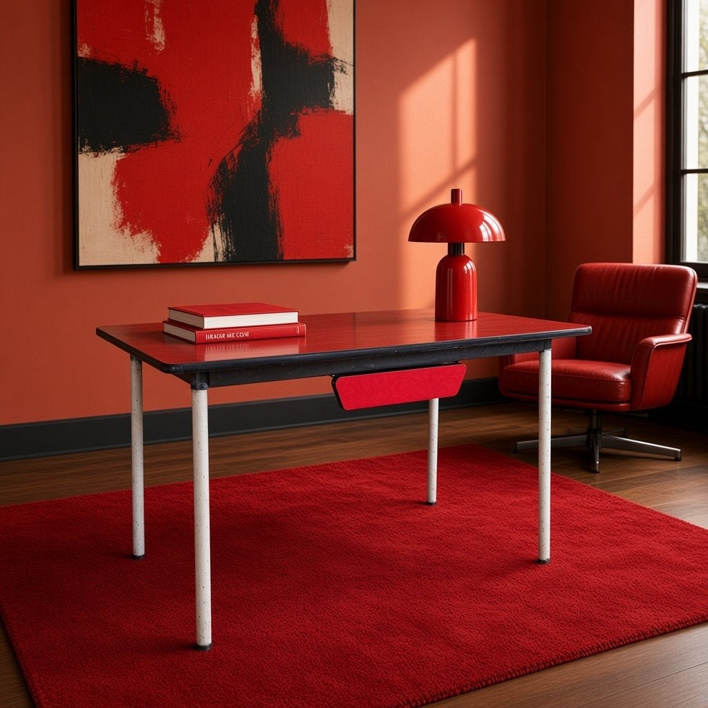 Vintage rode formica tafel / sidetable / desk, Ophalen of Verzenden