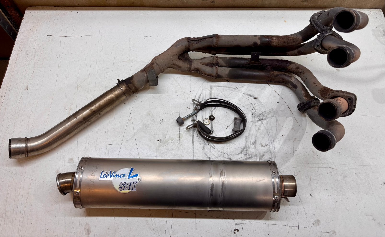 LeoVince SBK Titanium uitlaat Yamaha YZF600R Thundercat, Motoren, Onderdelen | Yamaha, Ophalen of Verzenden