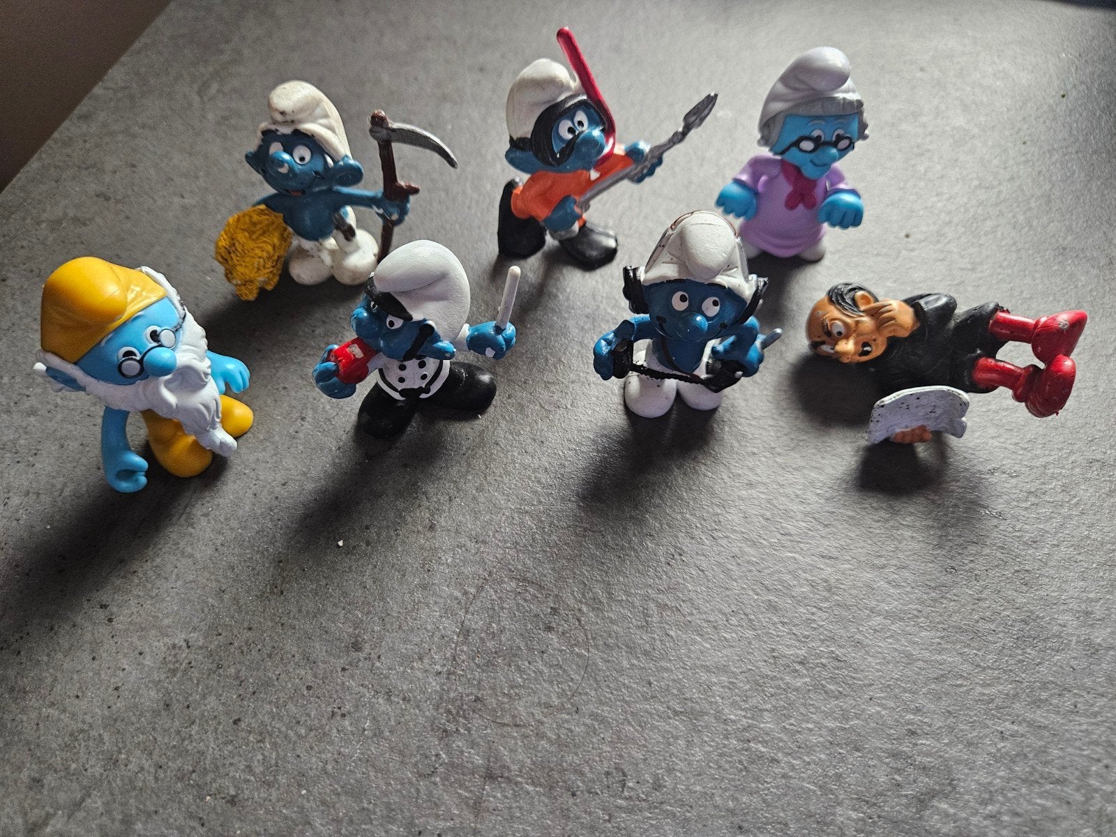 6 smurfen + gargamel beeldjes, Ophalen of Verzenden, Gargamel