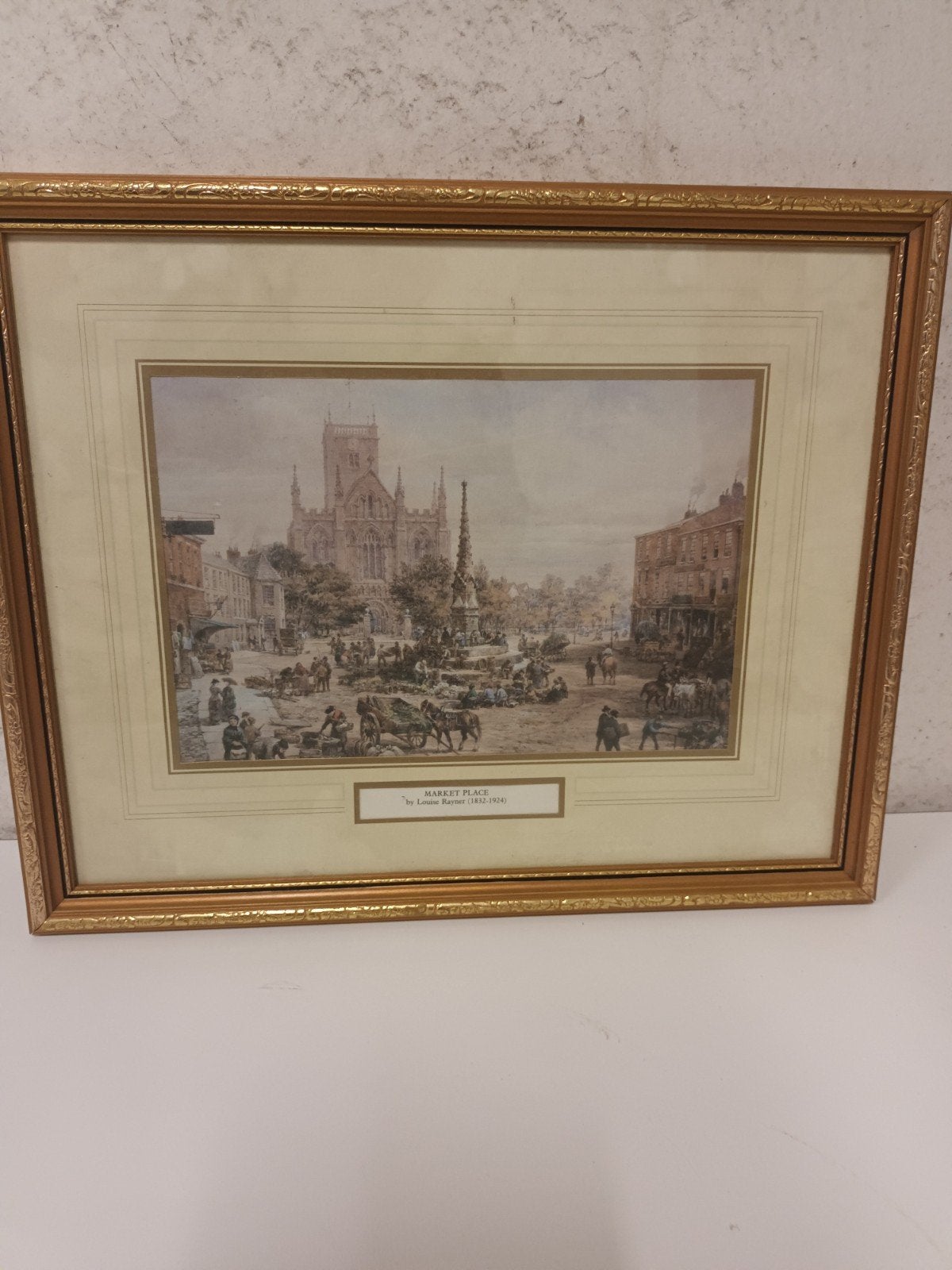 Sfeervolle ingelijste kunstdruk – "Market Place" (Louise Ray, Ophalen of Verzenden
