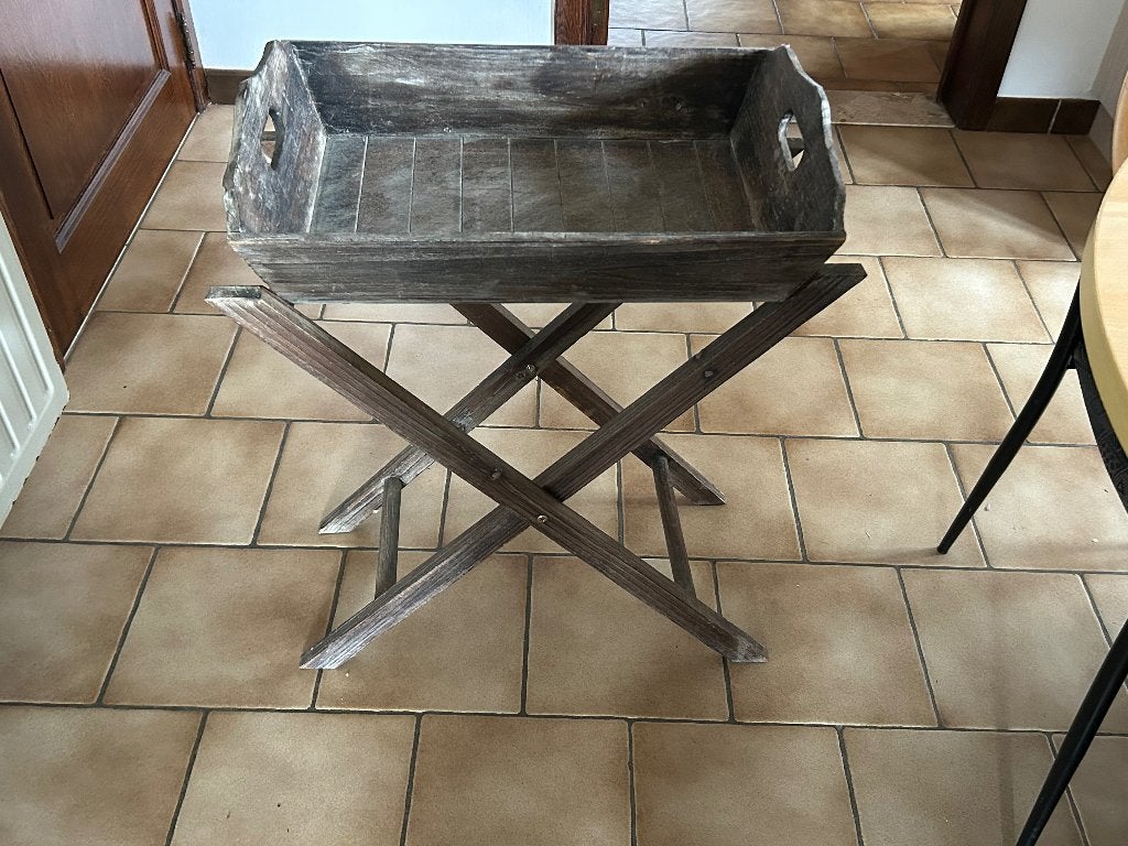 Houten dienblad met staander, Huis en Inrichting, Ophalen, Zo goed als nieuw, Dienblad
