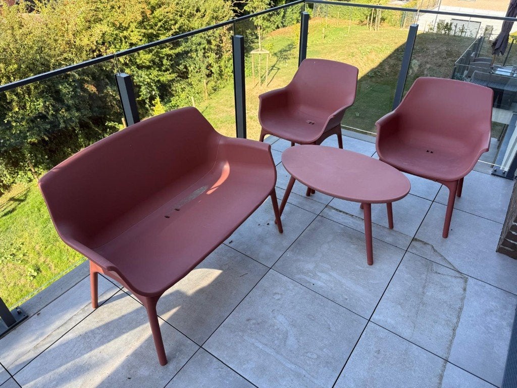 Salon de jardin/terrasse en résine – 4 pièces, Ophalen, 4 zitplaatsen, Kunststof, Zo goed als nieuw