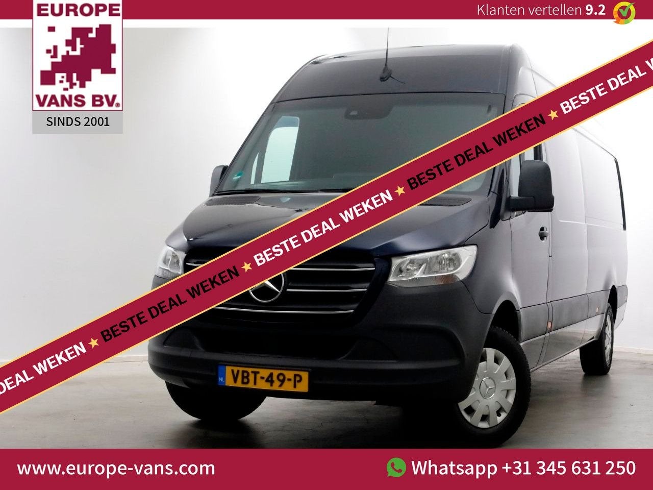 Mercedes-Benz Sprinter 316 CDI 163pk 7G Automaat L3H2 Maxi A, Automaat, Blauw, Mercedes-Benz, Bedrijf