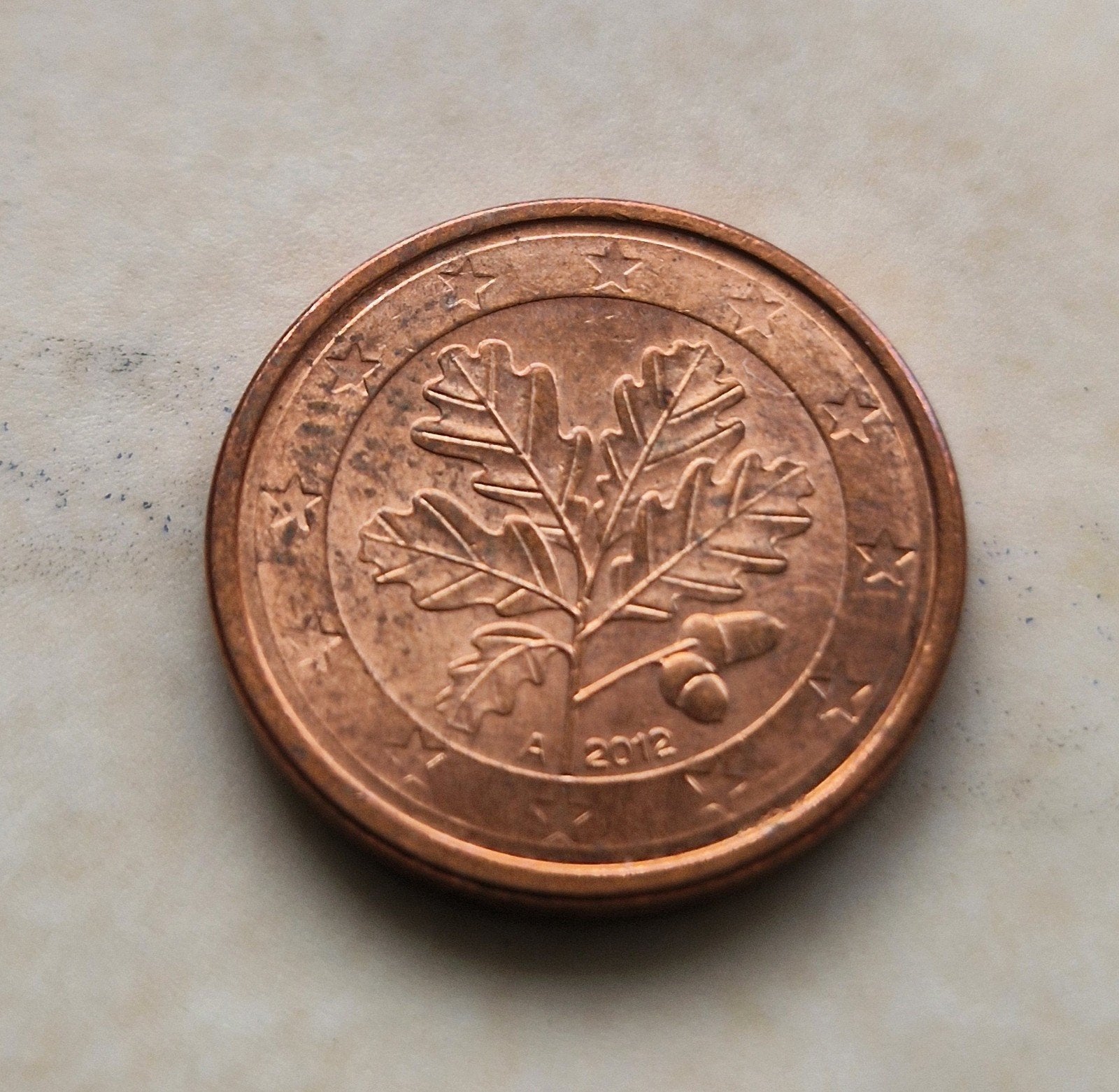 2012, Germany , A, 1 Euro Cent Coin, Postzegels en Munten, Munten | Europa | Euromunten, Ophalen of Verzenden, 1 euro