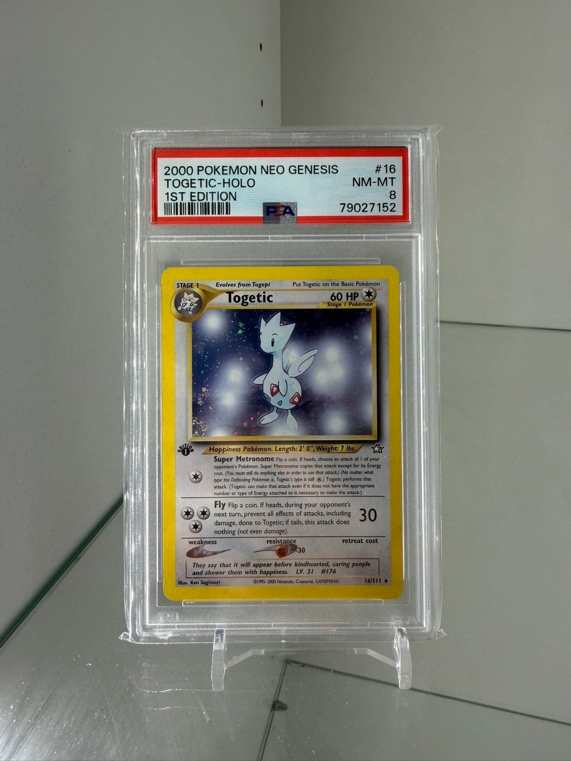Togetic Holo Neo Genisis 1st Edition PSA 8, Ophalen, Zo goed als nieuw