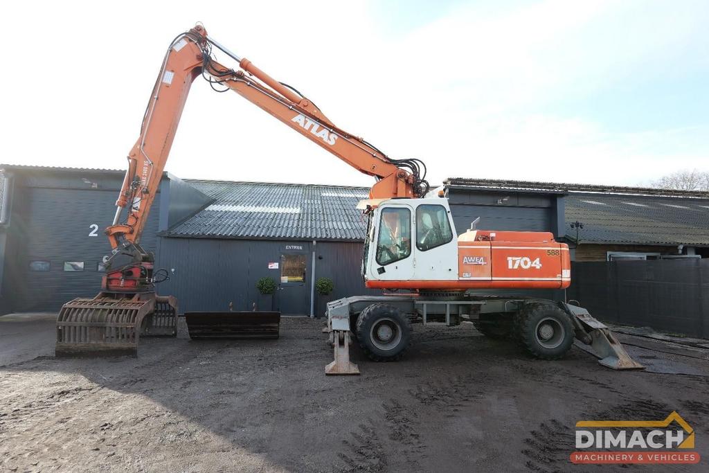 Atlas 1704 ATLAS 1704 overslagkraan 4x4 triple giek + grijpe, Zakelijke goederen, Machines en Bouw | Kranen en Graafmachines, Kraan