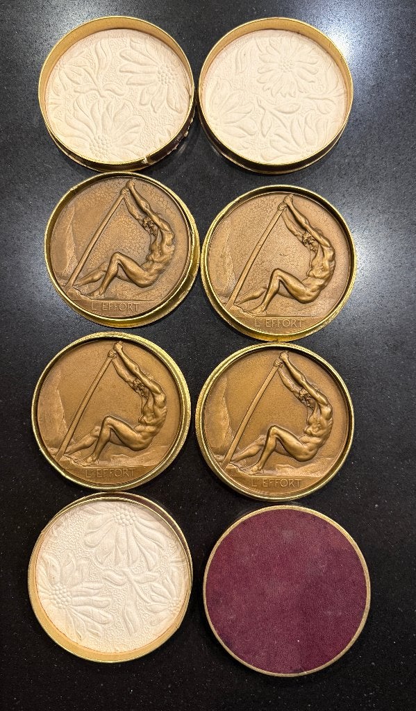 4x Médaille de bronze Presse Médicale Belge 1949 Fonson, Enlèvement ou Envoi, Bronze