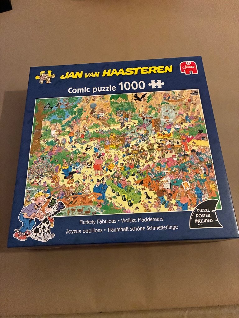 Vrolijke fladderaars jan van haasteren, Hobby en Vrije tijd, Denksport en Puzzels, Ophalen, 500 t/m 1500 stukjes, Gebruikt, Legpuzzel