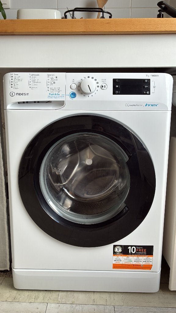 Indesit BWE71484XWFRN patrijspoort wasmachine, Ophalen, Gebruikt