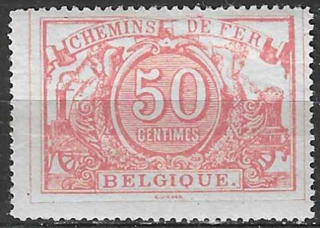 Belgique 1882/1894 - OBP 11TR - Timbre ferroviaire - 50 (PF), Envoi, Non oblitéré, Autocollant