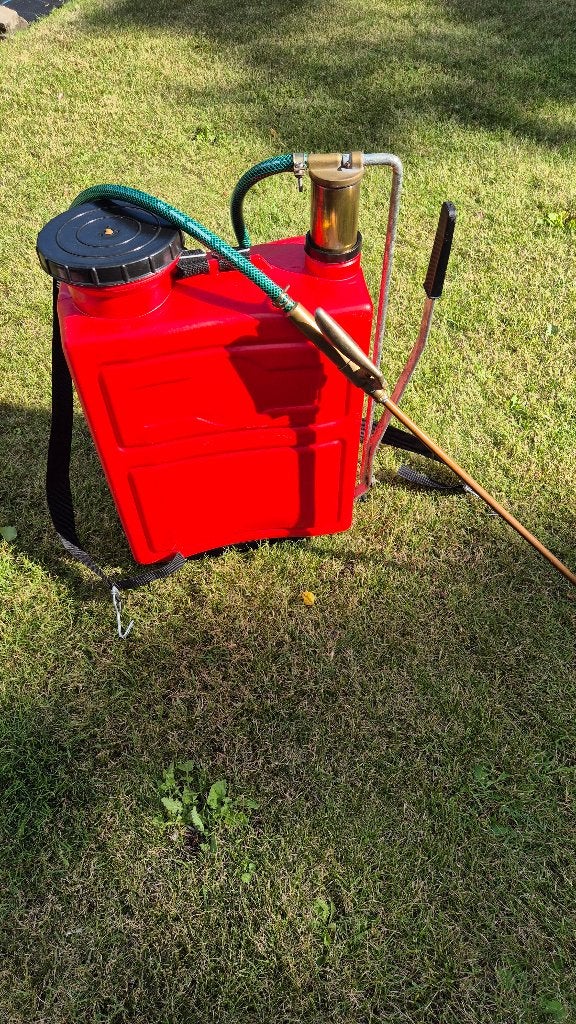 Rugsproeier 20 L. met messing vernevelstaaf, Tuin en Terras, Bestrijdingsmiddelen, Gebruikt, Onkruidbestrijding, Ophalen