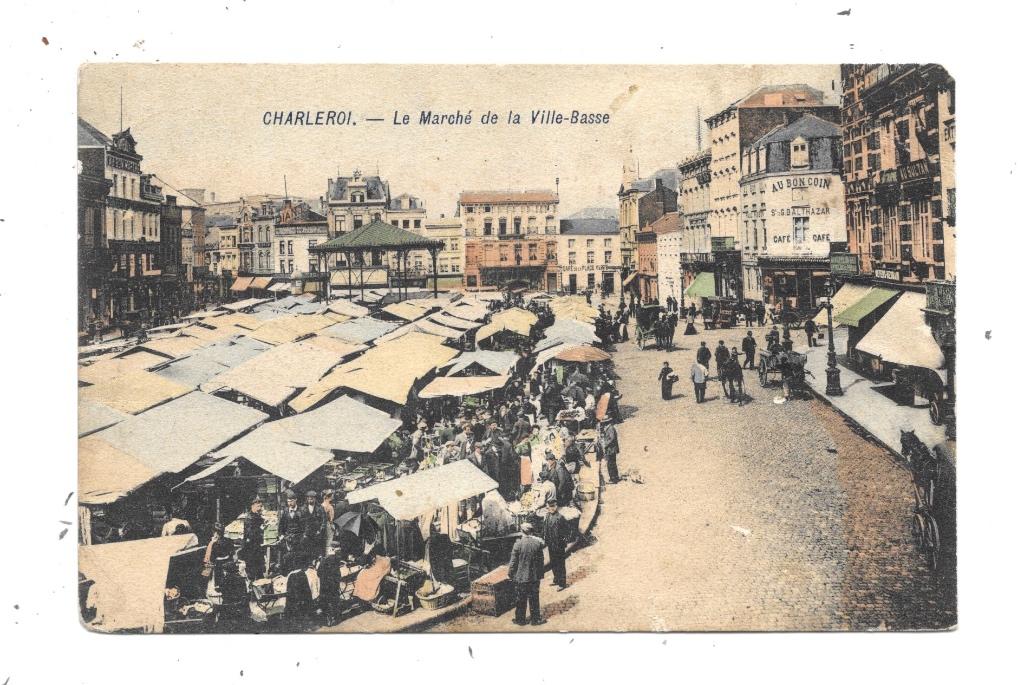 Charleroi NA862: De markt in de benedenstad 1909, Verzenden, Voor 1920, Gelopen, Henegouwen