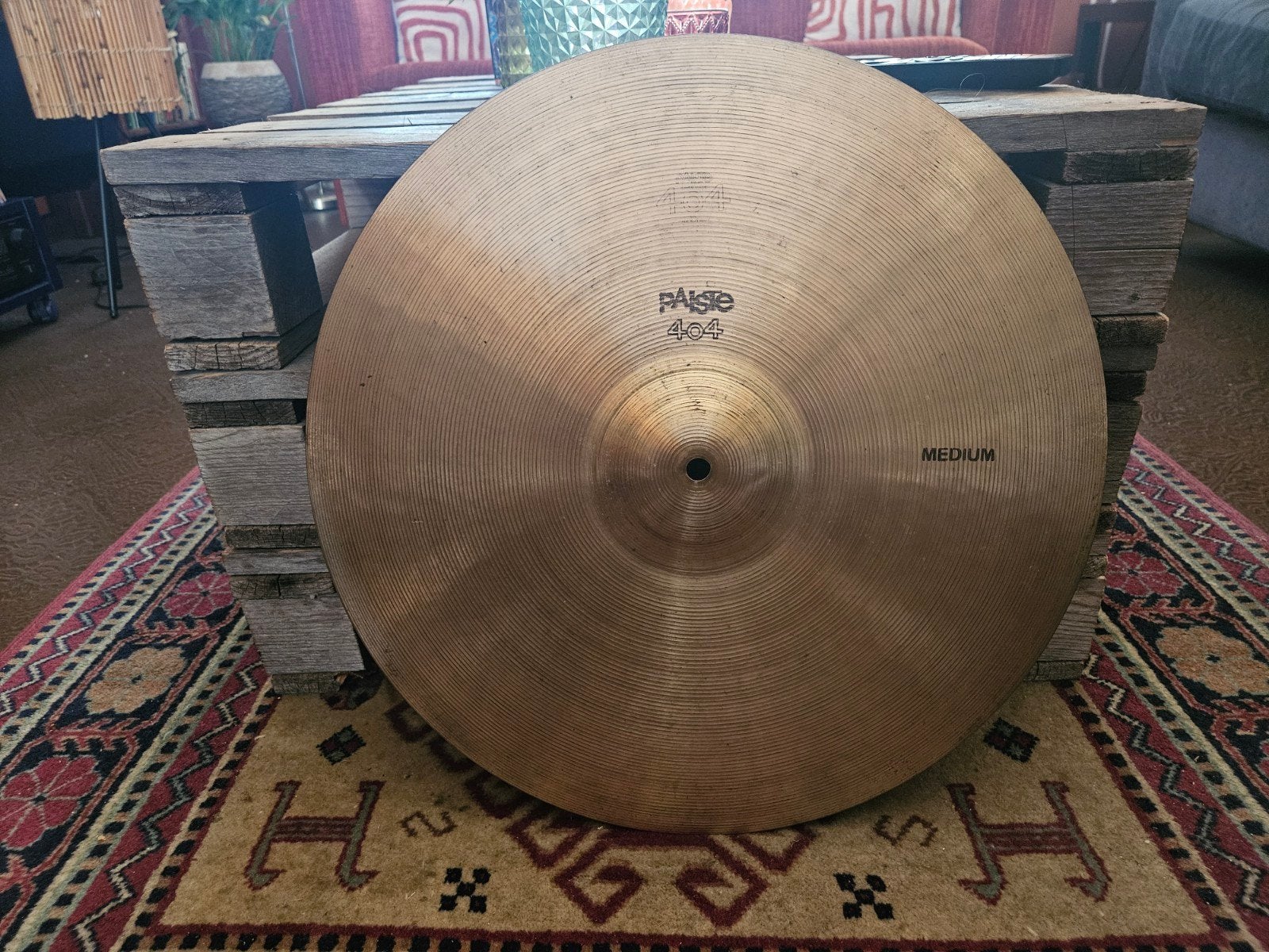 Paiste 404 Medium crash/ride. Étiquette noire 18", Musique & Instruments, Batteries & Percussions, Utilisé, Enlèvement ou Envoi