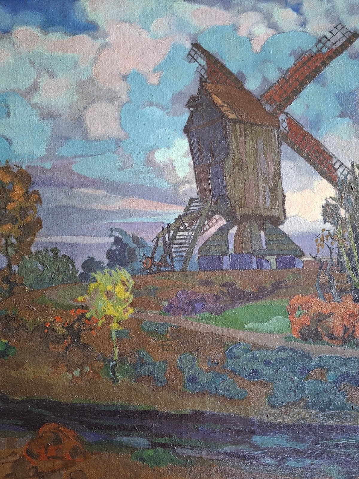 CALLEWAERT Charles-René "De molen" olie op doek, Enlèvement, Toile