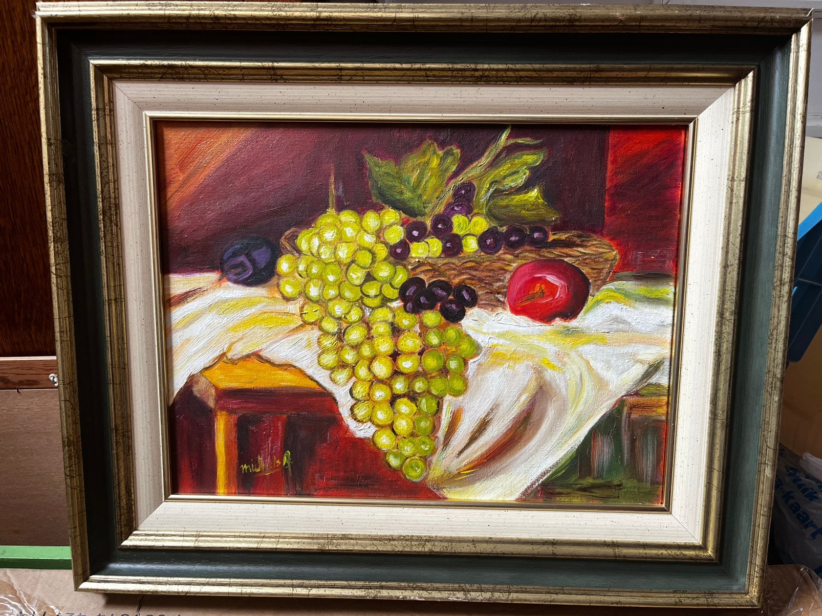 Peinture sur toile (nature morte) Michiels., Antiek en Kunst, Kunst | Schilderijen | Klassiek, Ophalen, Stilleven, Doek