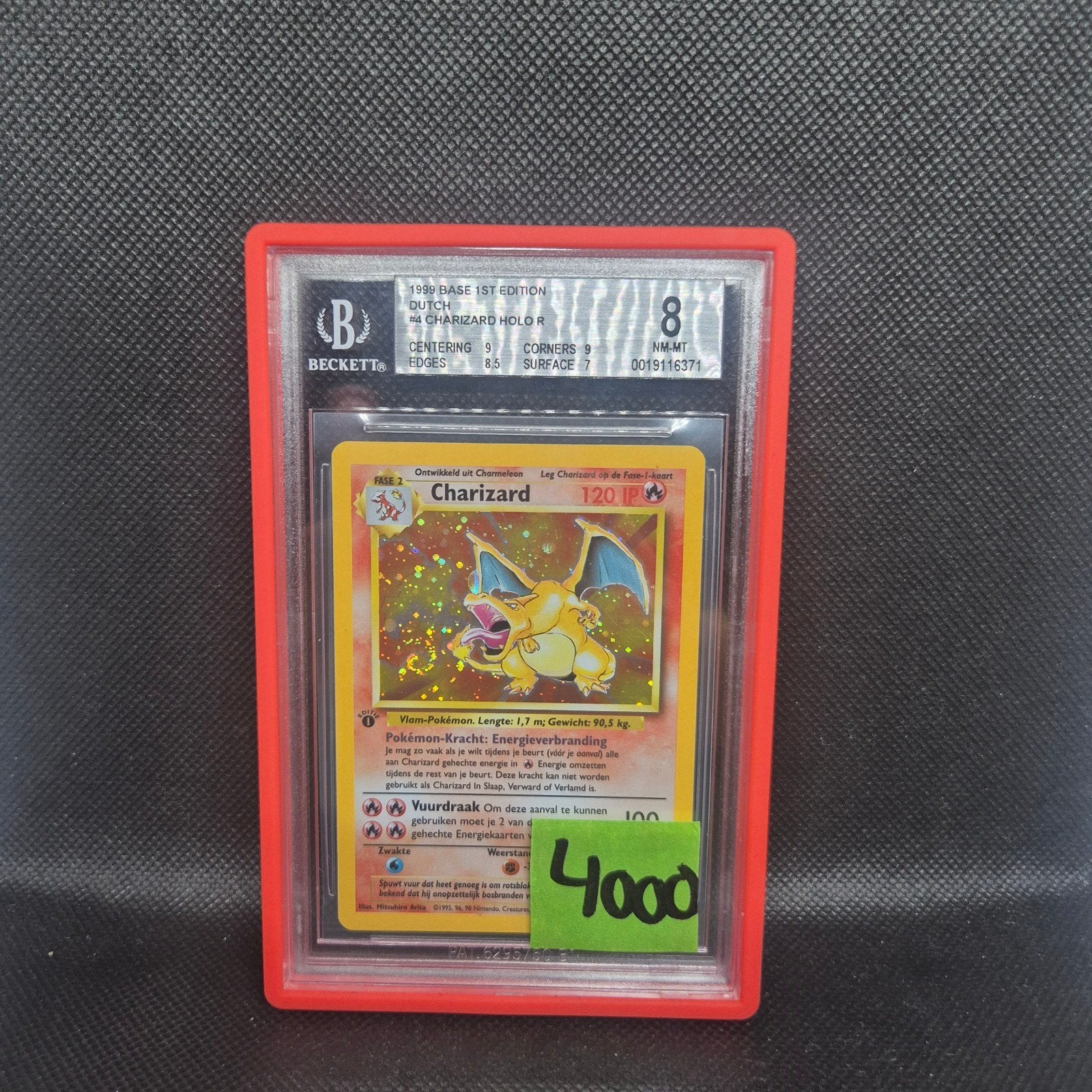 Charizard Holo NL Base 1st Edition BGS 8, Enlèvement ou Envoi
