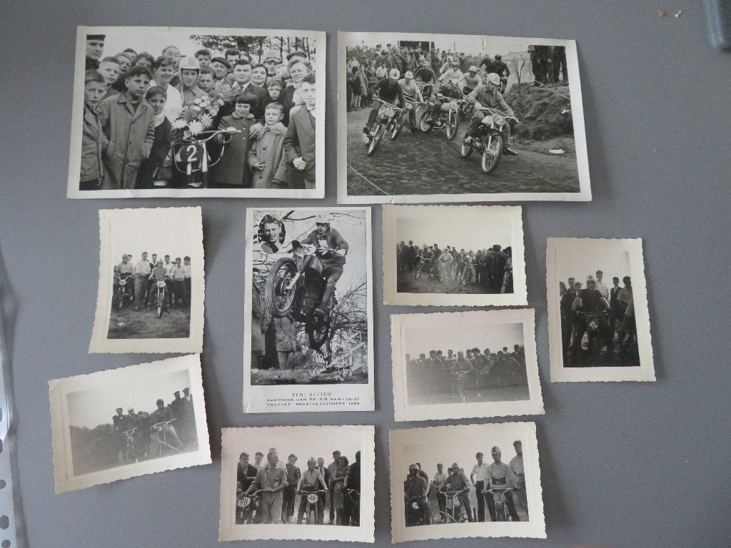 Originele foto,s 1950,s Carriere motocrosser René Baeten, Verzamelen, Ophalen of Verzenden, Zo goed als nieuw, Overige typen