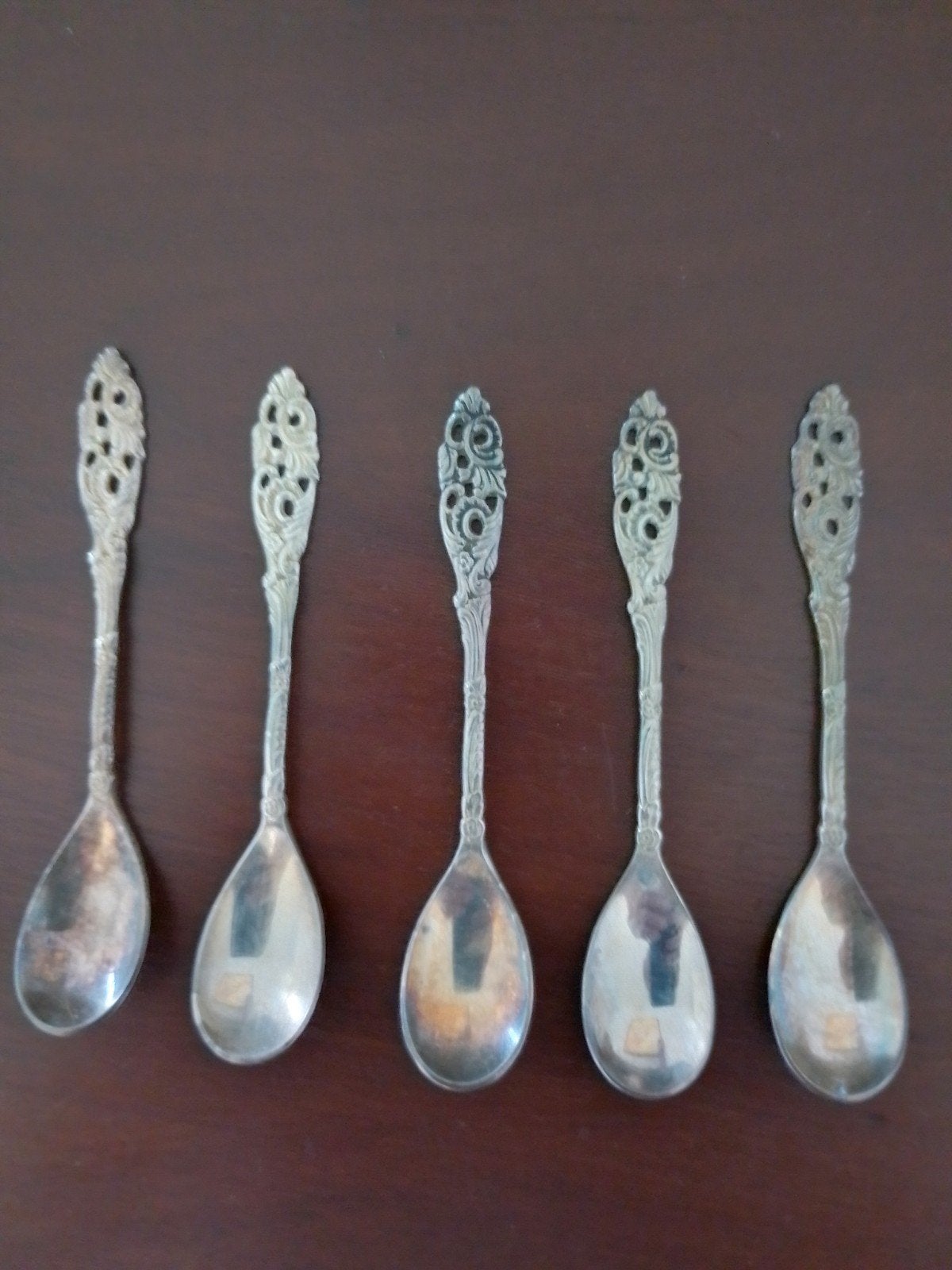 5 Gero theelepeltjes, verzilverd 90, Ophalen of Verzenden
