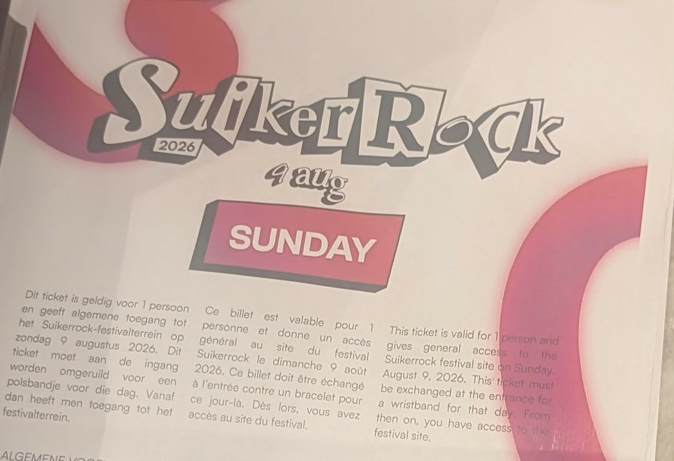 suikkerock kaartje te koop, Tickets en Kaartjes