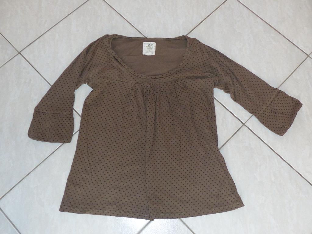 Organic Cotton shirtje - khaki - maat large, Kleding | Dames, T-shirts, Maat 42/44 (L), Ophalen of Verzenden, Zo goed als nieuw