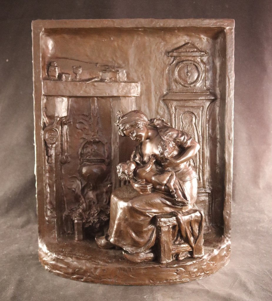 Beau bas-relief en bronze antique, Antiquités & Art, Art | Sculptures & Bois, Enlèvement ou Envoi