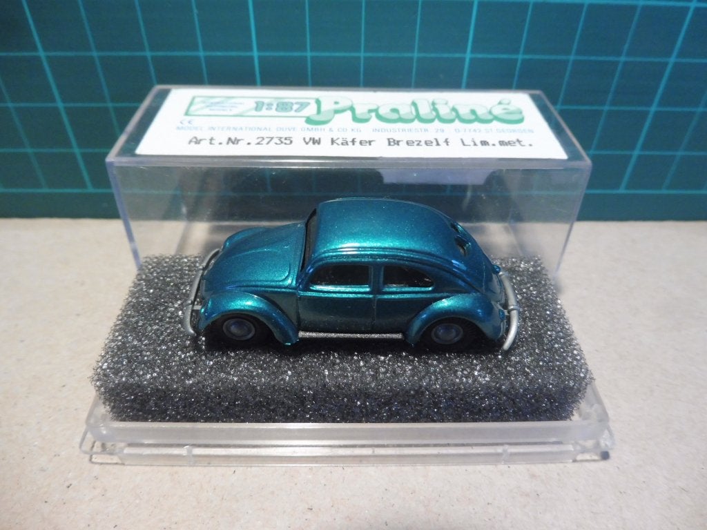 1:87 Praliné 2735 Volkswagen VW Kever SplitWindow Bril groen, Hobby en Vrije tijd, Ophalen of Verzenden, Zo goed als nieuw, Auto