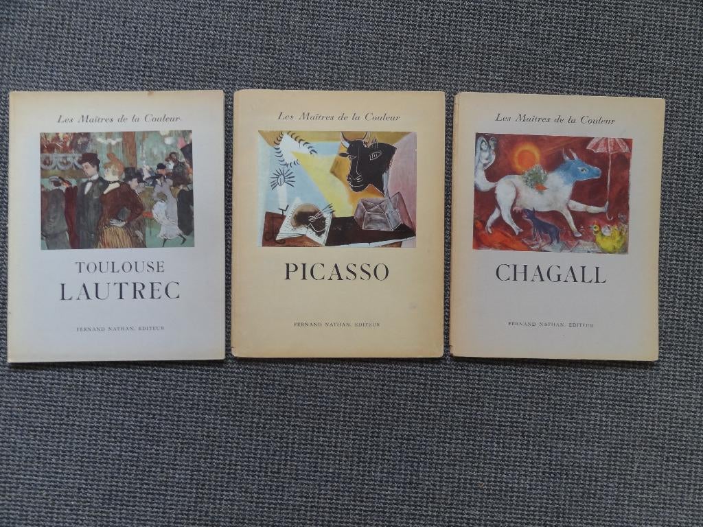 3 oude boeken over Chagall, Picasso en Toulouse Lautrec, Boeken, Verzenden, Gelezen, Schilder- en Tekenkunst