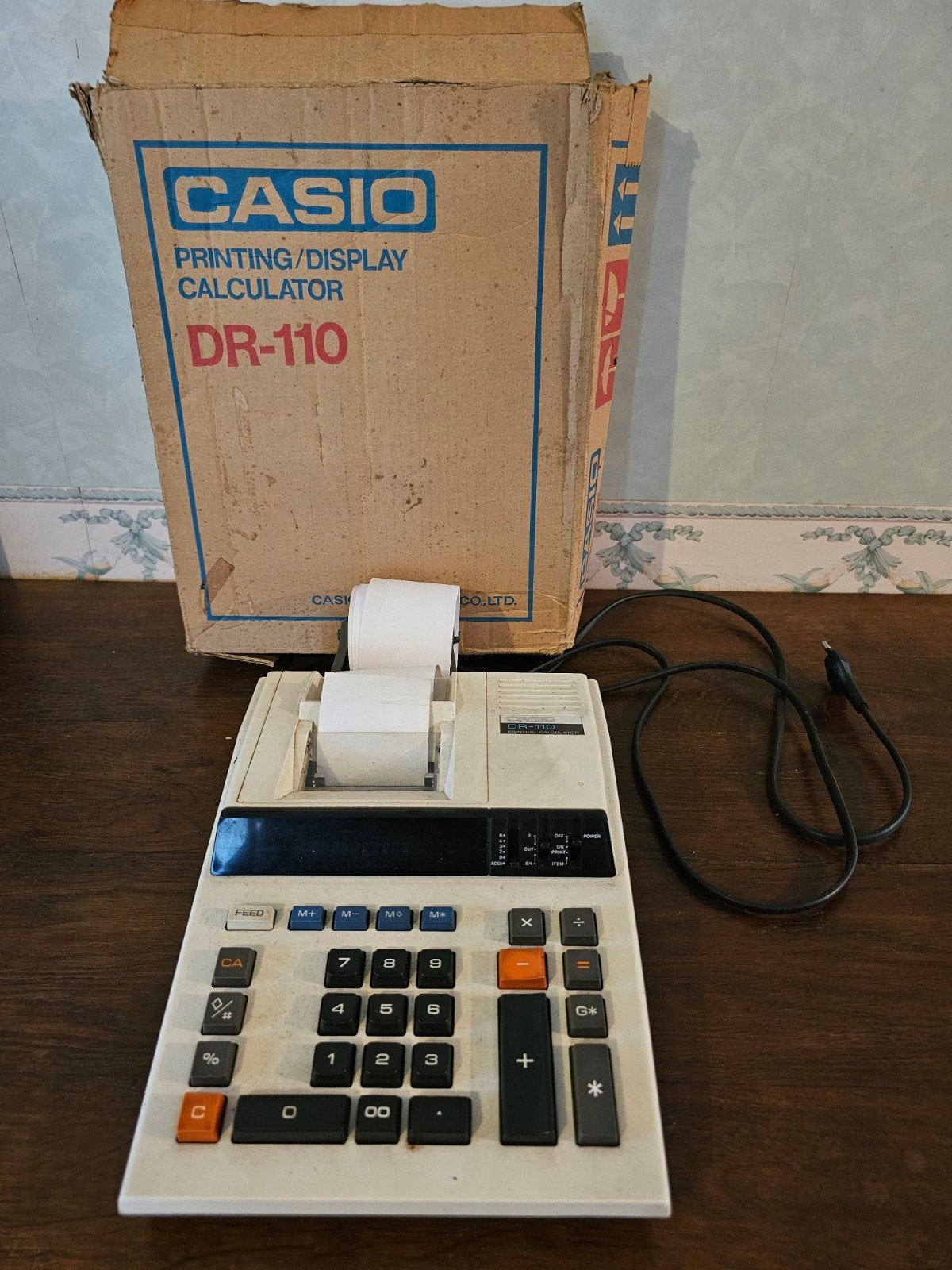 Casio DR-110 vintage rekenmachine met printer, in doos, Verzamelen, Ophalen of Verzenden