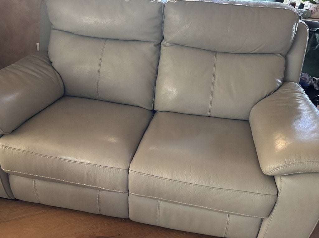 Tweezit leder met relaxen, Ophalen, 150 tot 200 cm, Tweepersoons, Zo goed als nieuw