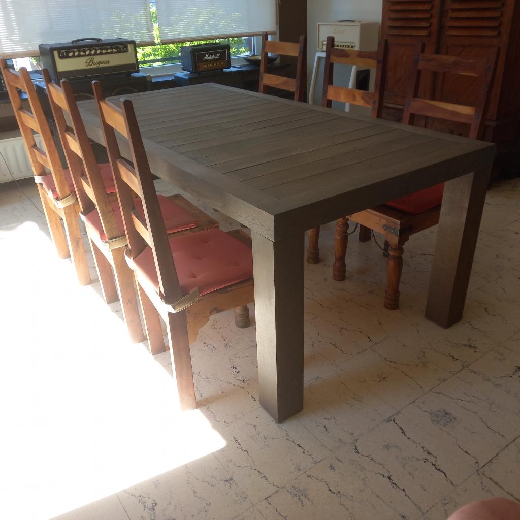 Table pour salle à manger  bois 2,20m x 1,00m, Maison & Meubles, Tables | Tables à manger, Enlèvement, Utilisé, Cinq personnes ou plus