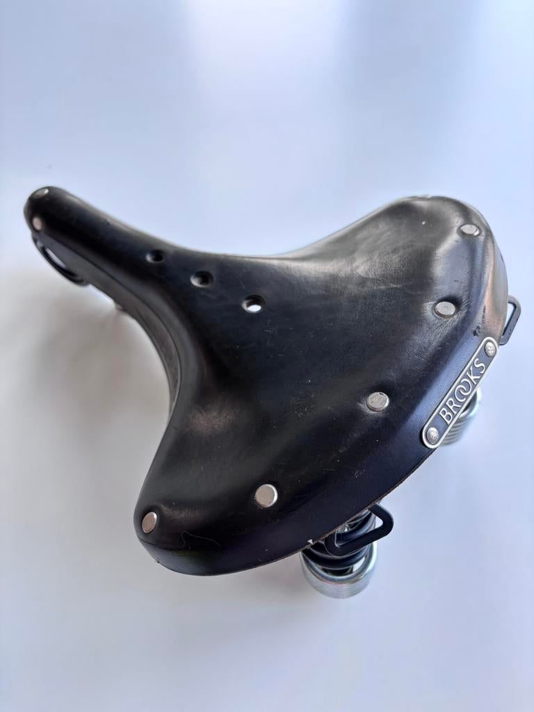 Brooks fietszadel, Ophalen, Leer, Zo goed als nieuw, Brooks lepper vintage antiek lederen fietszadel velo zadel leer