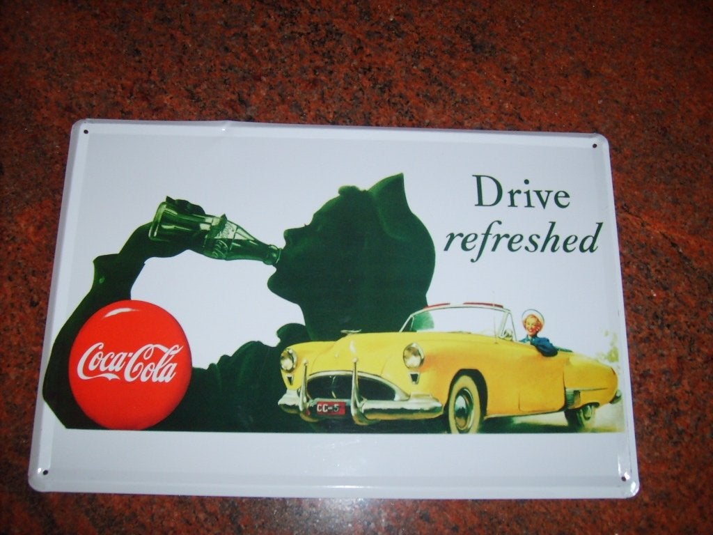 Coca Cola plakkaat 20 x 30 cm reclamebord, Verzamelen, Ophalen of Verzenden, Zo goed als nieuw, Reclamebord